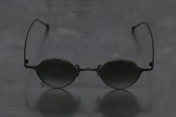 Rigards RG1019CU series collection copper titanium high degree handmade glasses RG-RG1019CU-HEILU retro black matte green lens